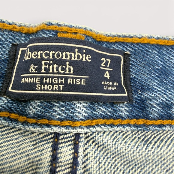 Abercrombie & Fitch Annie High Rise Shorts Womens 27 Distressed Frayed Denim NWT - Picture 6 of 14
